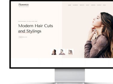 Website for Beauty Salon Front Page