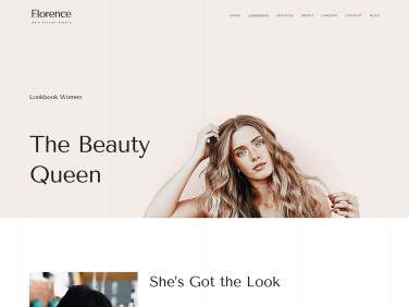 Website for Beauty Salon Front Page